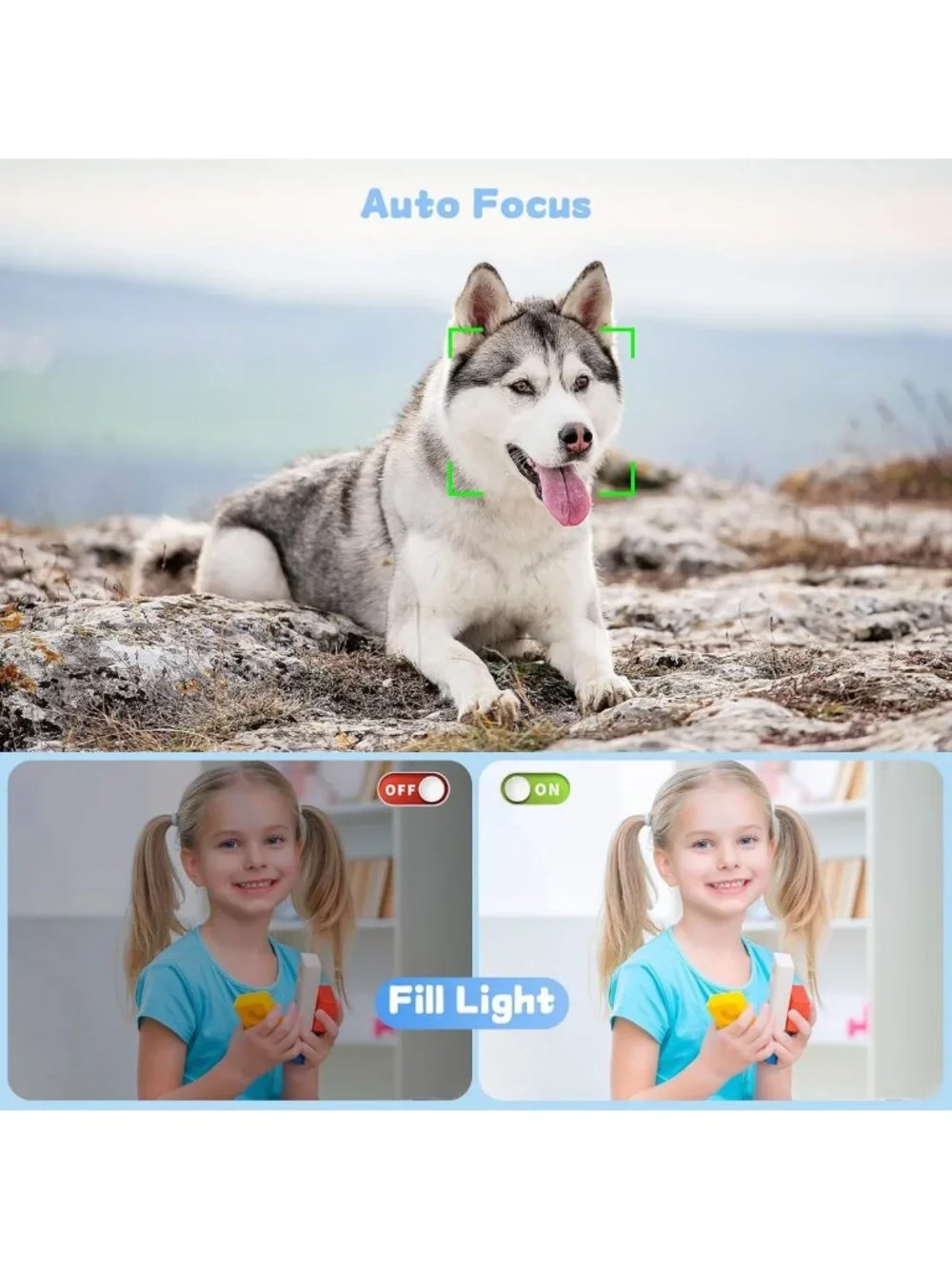 High-Resolution 5K Digital Camera for Vlogging & Photography, 80MP, Dual Screen